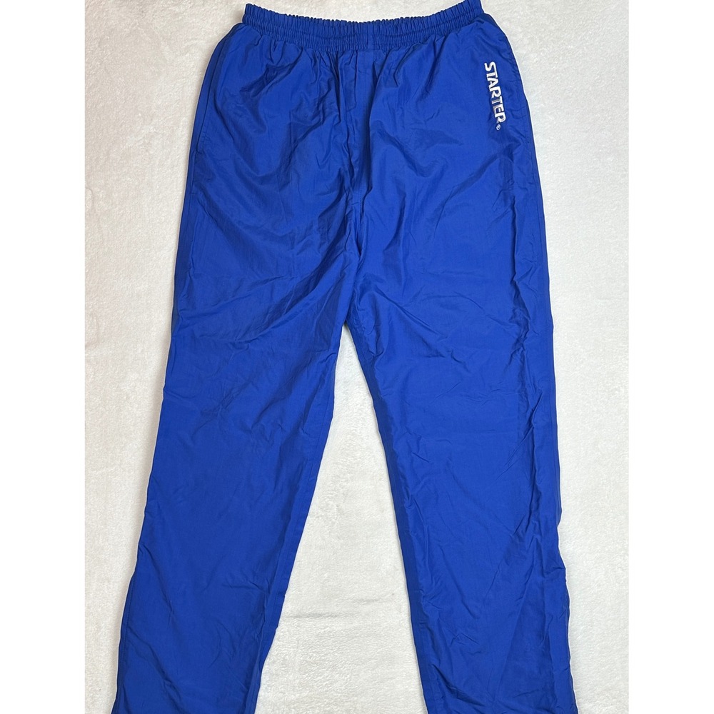 Starter NFL Mens Royal Blue Track Pants Joggers Athletic Side Zip Vintage Size L
